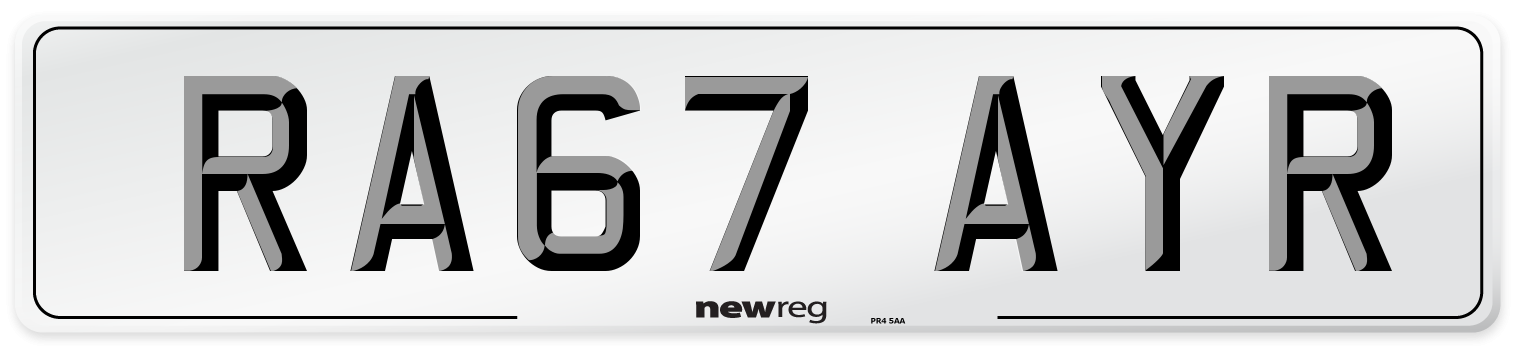 RA67 AYR Number Plate from New Reg